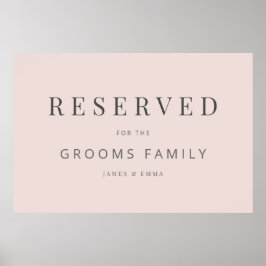 Minimalist Wedding Sign Warm Blush Poster
