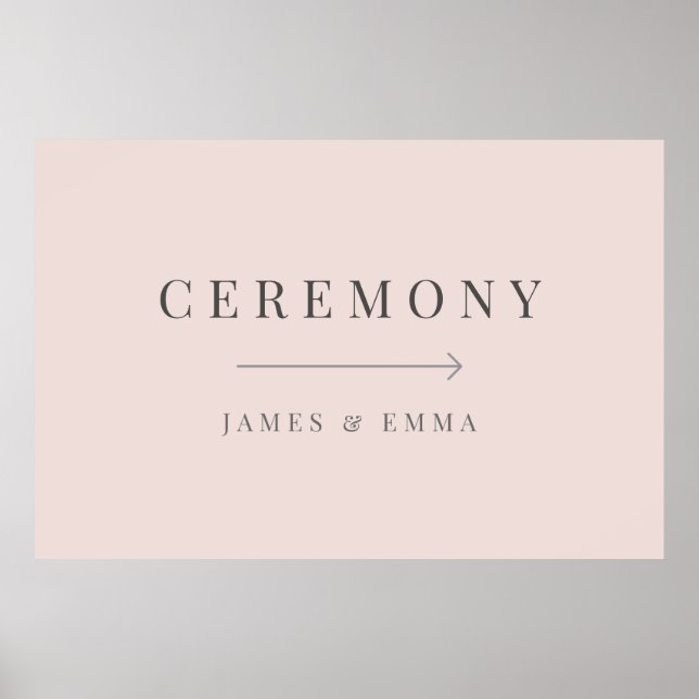 Minimalist Wedding Sign Warm Blush Poster (Vorne)