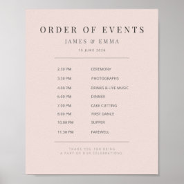 Minimalist Wedding Sign | Warm Blush Poster
