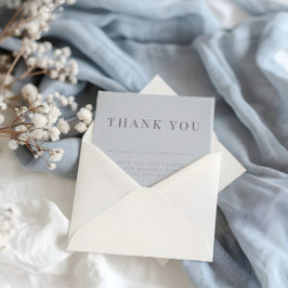 Minimalist Wedding Thank You Dusky Blue Dankeskarte
