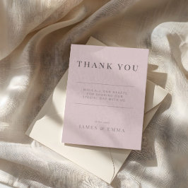 Minimalist Wedding Thank You Dusty Rose  Dankeskarte