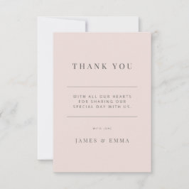 Minimalist Wedding  | Warm Blush Dankeskarte