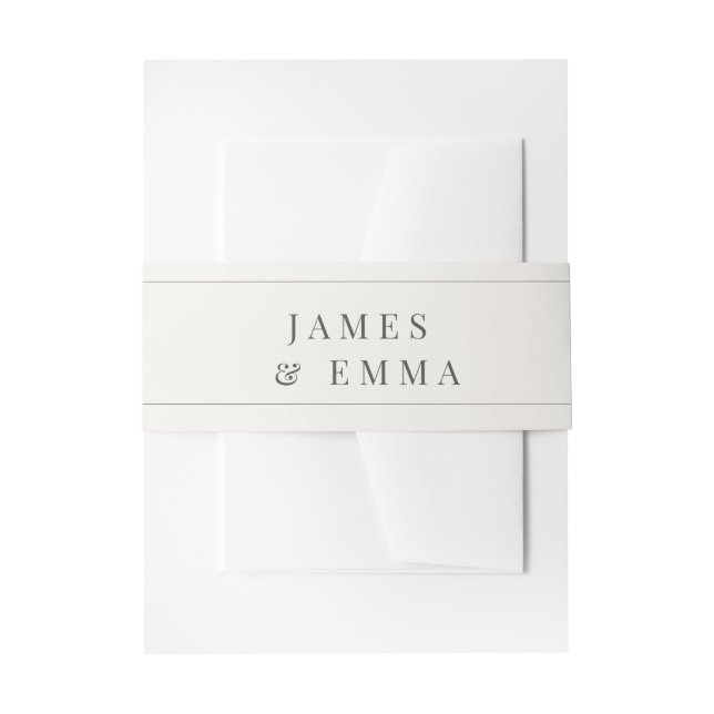 Minimalist Wedding | Warm White Einladungsbanderole (Vorderseite Beispiel)