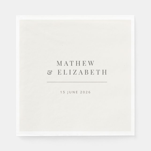 Minimalist Wedding  | Warm White Serviette (Vorderseite)