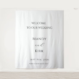Minimalist Wedding Welcome Sign Backdrop Banner Wandteppich