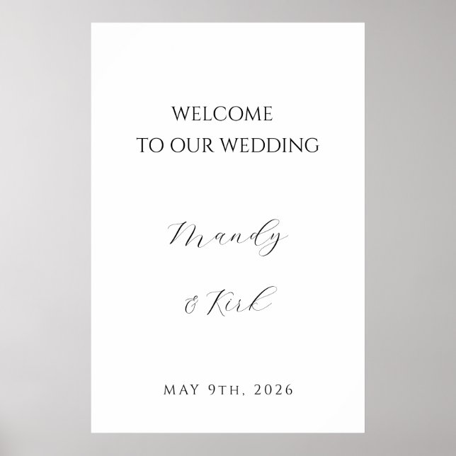 Minimalist Wedding Welcome Sign | Custom Modern  Poster (Vorne)