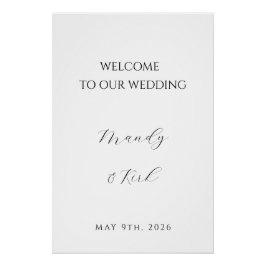 Minimalist Wedding Welcome Sign | Custom Modern  Poster