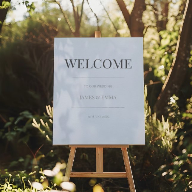 Minimalist Wedding Welcome Sign | Dusky Blue Poster (Von Creator hochgeladen)