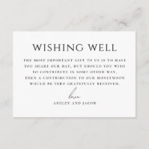 Minimalist Wedding Wishing Well Honeymoon Fund