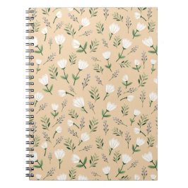 Minimalist weiß floral notizblock