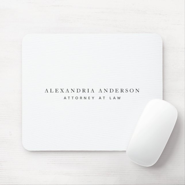 Minimalist Weißer Anwalt Professional Mousepad (Mit Mouse)