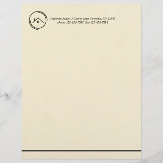 Minimalist Weißer Immobilienmakler Briefbogen