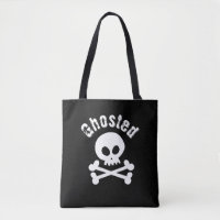 Minimalist weißer Totenkopf Ghosted Lustiger dunkl