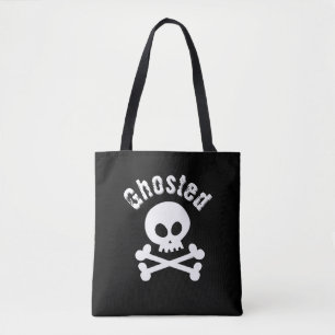 Minimalist weißer Totenkopf Ghosted Lustiger dunkl