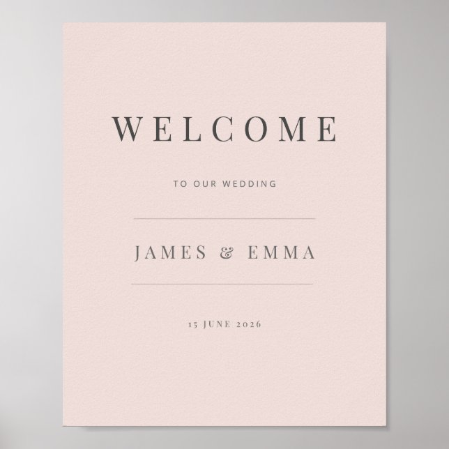 Minimalist Welcome Sign | Warm Blush Poster (Vorne)