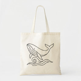 Minimalist Whale Line Art – Ocean Animal  Tragetasche