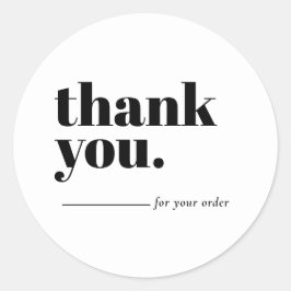 Minimalist White Business Customer Thank You Runder Aufkleber