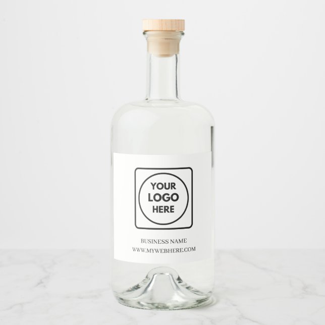 Minimalist White Logo Business Promo QR label Alkoholflaschenetikett (Vorderseite)