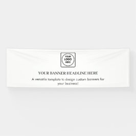 Minimalist White Modern Business Logo Display Banner