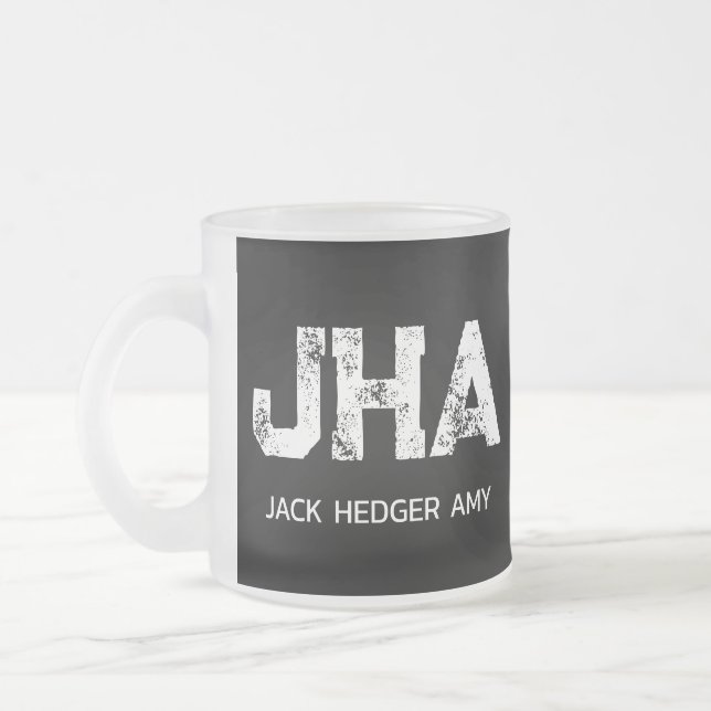 MINIMALIST WHITE THREE LETTER MONOGRAM NAME BLACK MATTGLASTASSE (Links)