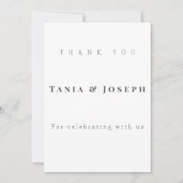Minimalist White Wedding Thank You Card Template Dankeskarte