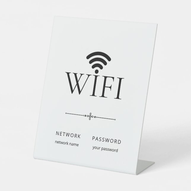 Minimalist Wifi Network Password Sign  Sockelschild (Vorderseite)