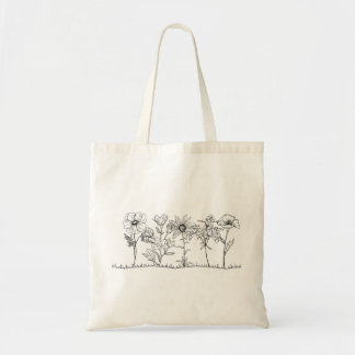 Minimalist Wildflower Tote Bag  Tragetasche