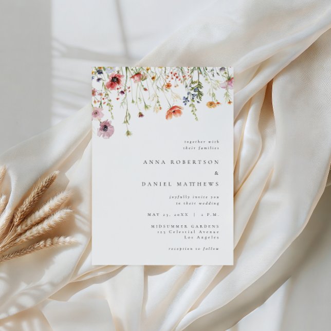 Minimalist Wildflower Wedding Einladung (Von Creator hochgeladen)