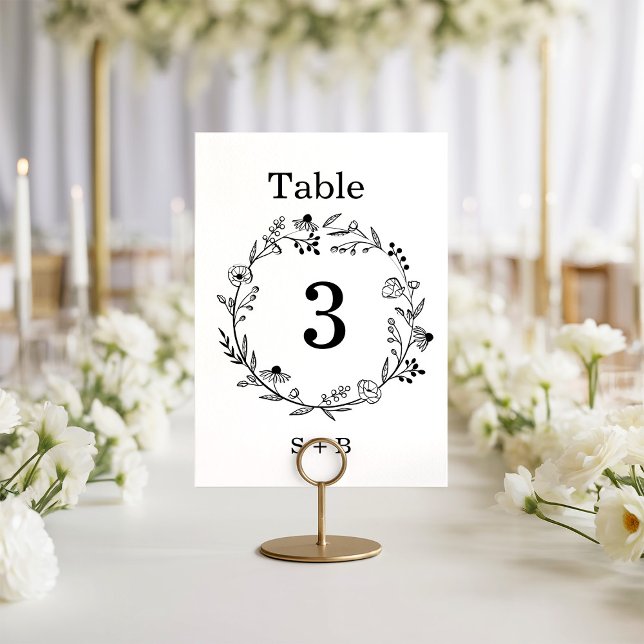 minimalist Wildflower Wreath Folk Rustic Wedding  Einladung (Von Creator hochgeladen)