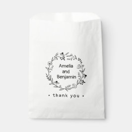 minimalist Wildflower Wreath Folk Rustic Wedding Geschenktütchen