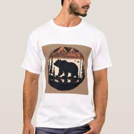 Minimalist Wildlife Tee Design: Grizzly Bär und T