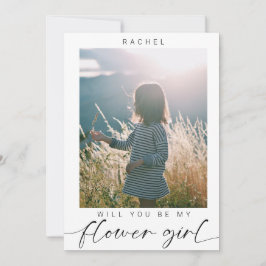 Minimalist Will you be my Flower Girl Photo Chic  Einladung