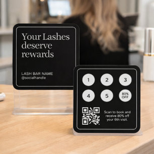 Minimalist Wimpern Belohnungen Treuekarte QR Code Quadratische Visitenkarte