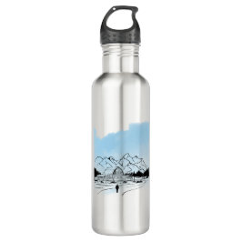 Minimalist Winter Mountain Adventure Water Bottle Edelstahlflasche