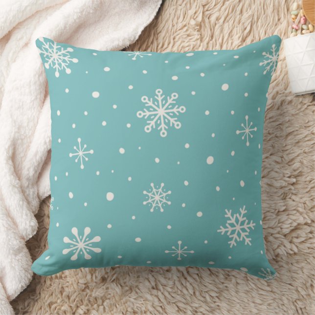 Minimalist Winter Pillow in Turquoise Kissen (Decke)