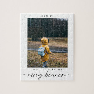 Minimalist Wirst du mein Ringträger Photo Chic I Puzzle