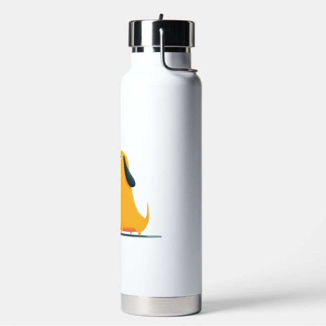 Minimalist Woman and Dog Illustration Gift for Dog Trinkflasche (Links)