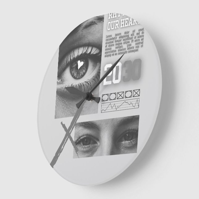 Minimalist Wood Wall Clock – 10" Große Wanduhr (Winkel)