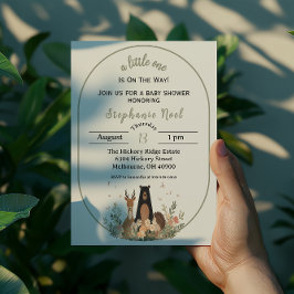 Minimalist Woodland Theme Baby Shower Invitation Einladung