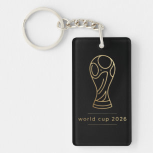 Minimalist World Cup 2026 Trophäe Linienkunst  Schlüsselanhänger