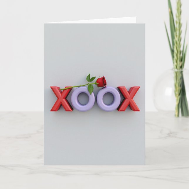 Minimalist Xoxo Love Card Karte (Vorderseite)