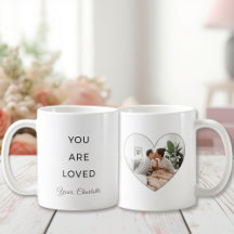 Minimalist You Are Loved Valentine Photo Mug