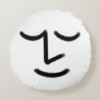 Minimalist Zen Face Throw Pillow Rundes Kissen