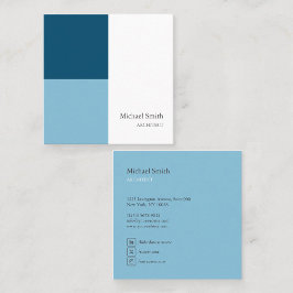 minimalista bloques geométricos azul elegante quadratische visitenkarte