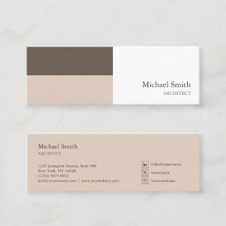 minimalista bloques geométricos marrón elegante mini visitenkarte