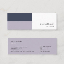 minimalista bloques geométricos morado elegante mini visitenkarte