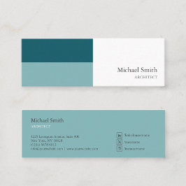 minimalista bloques geométricos turquesa elegante mini visitenkarte