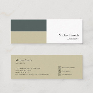 minimalista bloques geométricos verde elegante mini visitenkarte