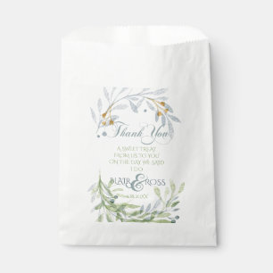 Minimalistic Aquarell-Laub danken Ihnen Geschenktütchen