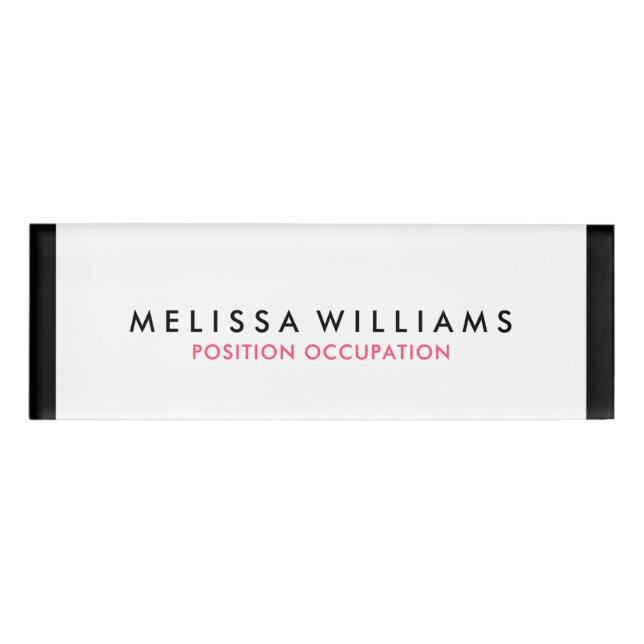 Minimalistic black and white decorative stripes namenschild (Vorderseite)